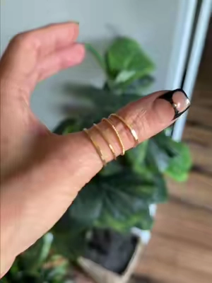 PAVOI 14K Gold Plated Four Pieces Thin Rings Set - 4 Dainty Stacking Rings Pack @@PAVOI ##pavoi##ringstack##tiktokshopcreatorpicks
