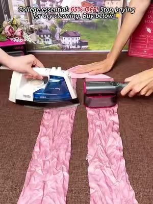 Skip the dry cleaner! Perfect dorm room essential. Shop the link below!#CollegeEssentials #TikTokshopbacktoschool #StudentSavings #steamer #ironing 