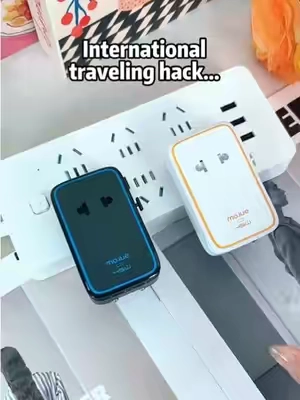 One charger for almost every country 🌍⚡ Stop carrying multiple adapters and travel smarter with this compact all-in-one charger. Perfect for your next trip. ✈️ #TravelAdapter #TravelTech #Adapter #TravelEssentials #packwithme #airportessentials