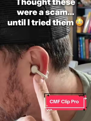 I expected these to sound bad but honestly they sound like a surround sound in a microscopic package 🤯 #TikTokshopbacktoschool #newgearnewme #cmfclippro #cmf #openearbuds 