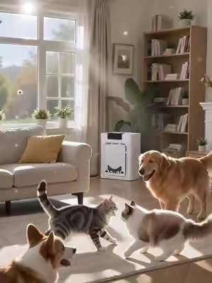 this literally traps pet hair from out of the air,we have two cats!   #PetAirPurifier   #PetHairEverywhere  #CatHealth  #SummerSale #Summervibes   