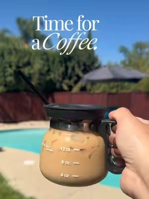 Cutest little coffee mug 🤩  #icedcoffee #icedcoffeeathome #coffeemug #coffee 