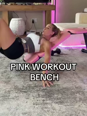 Replying to @enjoyinglife how I’m getting effective workouts like in the gym but doing it from home #workoutbench #homeworkoutequipment #homeworkouts #ad #pinkworkoutbench 