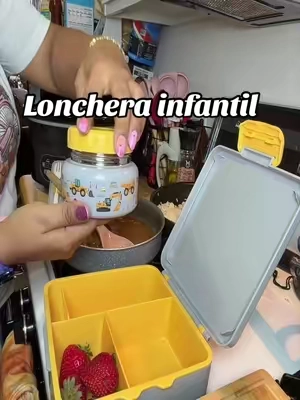 Lonchera Bento Box - Lonchera isotérmica para niños pequeños de 3-4 compartimentos y 1770 ml (60 oz), recipiente térmico a prueba de fugas para alimentos de 237 ml (8 oz), recipiente para salsas, utensilios, libre de BPA, apta para lavavajillas y congelador, ligera, con diseños divertidos, ideal como regalo para la vuelta al cole o para el hogar.#Lonchera#lunchbox #lunch #BackToSchool #TikTokshopbacktoschool 