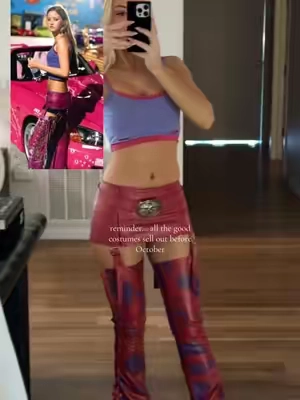 size xs (wear over denim shorts to make it more acccurate). #halloweencostume #costume #fastandfurious #suki #sukicostume 