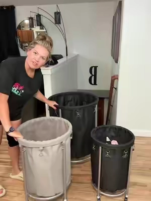 I seriously LOVE these laundry baskets!!! #laundry #rollinglaundrybasket #laundrybasket #tiktokshopsummersale #homeessentials 