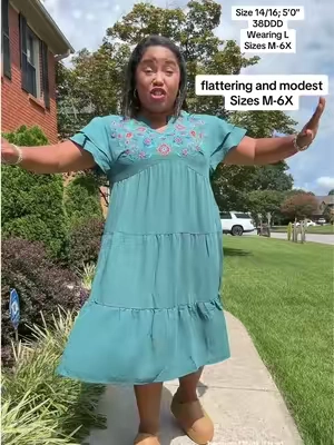 BloomChic designs clothes for curves!  I adore this precious little dress. So flowy and easy, but doesn’t look sloppy. Great arm coverage and POCKETS!  Great for back to school!  #tiktokshopcreatorpicks #backtoschool #tiktokshopbacktoschool #midsizefashion #size14style @BloomChic 