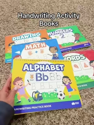 These handwriting practice books are perfect for little learners to work on their handwriting skills ✏️ 📝 #handwriting #toddlerlearning #writingskills #toddlertok #earlylearning 