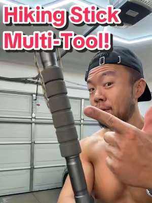 These Hiking Stick Multi-Tools have everything you need for an outdoor adventure! #outdoorgear #campinggear #Hiking #fishing #giftsforhim 