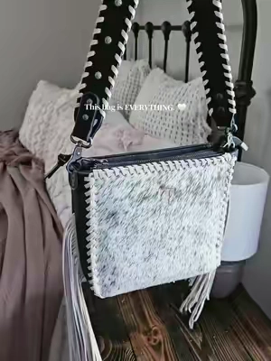 Grab your favorite color before it's gone 🖤 #WesternStyle #CowhideBag #WesternFashion #TikTokShopFinds #TrinityRanch 