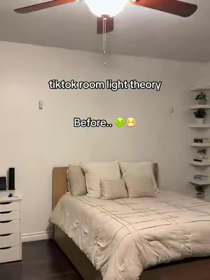 The after is way better #roomlights #roomdecor #bedroominspo #bedroom #ledlights 