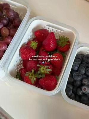 washed & ready to eat 🍓🫐 #foodstorage #fruitorganizer #fridgeorganization #fridgerestock #kitchengadgets 