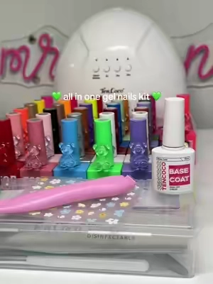 never seen a cheaper price for a full nail kit! 💚💅 @Tencoco Store  #diynails #diynailkit #gelxnails #gelnailkit #gelnails 