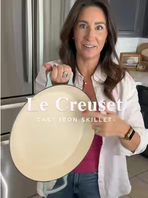 This Le Creuset cast iron skillet seriously never leaves my stovetop! #lecreuset #lecreusetskillet #qvcloyaltyprogram #ad #castironskillet 