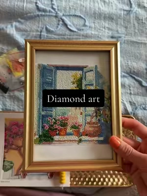 Diamond art uses repetitive movement which puts you in a meditative flow state. It’s a great form of relaxation.  #diamondart #StressRelief #hobbies #crafting #diamondpainting 