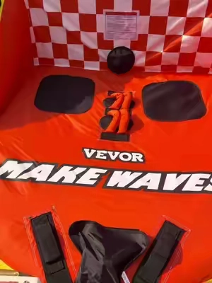 VEVOR 1-2 Rider Inflatable Towable Tube with deck seats, backrest, and dual tow points #TikTokShopSummerSale #summerwins #water #boats #swimming @VEVOR Store 
