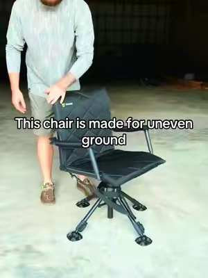 360 swivel, adjustable height, and adjustable legs for when the ground isn’t perfectly level. #huntingchair #deerhunting #huntinggear #groundblind #tidewe 