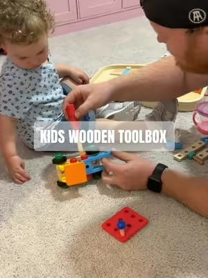 One day she won’t remember what they built, but she’ll remember building it with her dad 🥹🤍 #childhoodmemories #woodentoys #toddlertoys #TikTokshopbacktoschool #backtoschool 