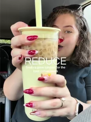 a glass tumbler that doesn’t sweat and is actually cute!  ##tumbler##reduce##icedcoffee