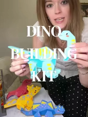 The cutest WOODEN dinosaur set for your Dino obsessed toddler 🦖🦕 #toddlermom #toddlertoy #toddlertoyfinds #dinotoys #dinosaurtoy 