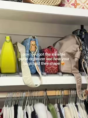 POV: your handbags finally keep their shape without stuffing them full of tissue paper 😭👜 #tiktokshop #organization #closetorganization #purseorganization #homefinds 