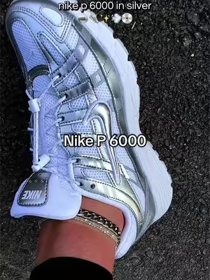 Nikes you don’t have to tie ✨🤏🏽 @wise_sneakers #nike #nikep6000 #silver #nikes #sneakers 