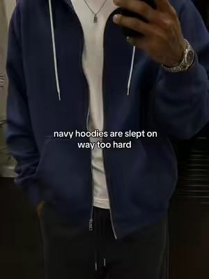 cleaner than black lowkey #navyhoodie #ziphoodie #sweatshirt #menswear #fyp 