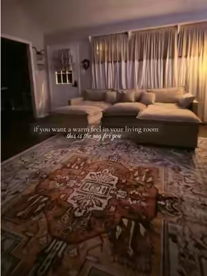Warm, rusty vibes with this rug 🤎 #livingroom #arearug #rustic #country #homedecor 