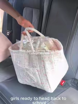 Stop packing your dorm in plastic bags.#backtoschoolshopping #collegemoveln #storagebasket #studentlife #backtoschool2026 