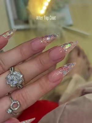 Sparkle like the night sky poured itself onto your nails. 🌌✨TC #fyp #viral #pressonnails #nail #glitter 
