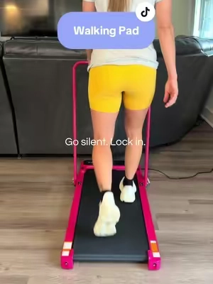 💕 Get your steps in without leaving home! This foldable pink walking pad is cute, compact, and easy to store when you’re done. 🚶‍♀️✨ #TikTokShop #WalkingPad #HomeWorkout #FitnessFinds #pinkaesthetic 