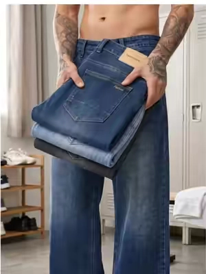 Premium Thick Denim Straight Pants Versatile For Guys#pants #jeansoutfit #jeans #mensfashion #comfystyle 