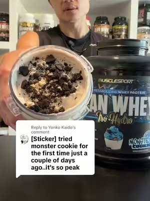 Replying to @Yonko Kaido the number one protein powder from @MuscleSport®️ - Monster Cookie #monstercookie #musclesport 