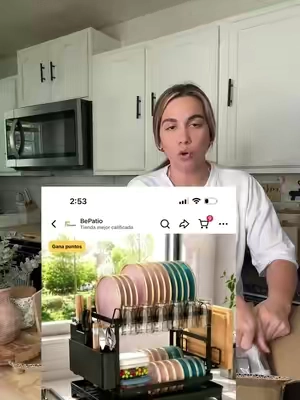 Escurridor de platos con espacio para cucharas ,platos y vasos 