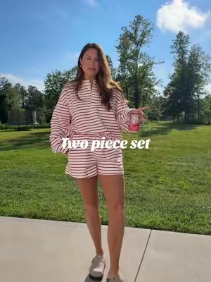 This Henley striped two piece set omggg! Seriously obsessed 