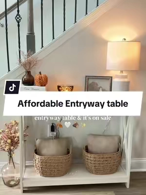 That price.. SO GOOD!  😳 Tell me where you can find an entryway table this affordable?  👀 @PHIVILLA #entrywaytable #entrywaydecor #affordableentrywaytable #fallentryway #homedecor 