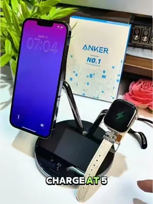 📱iPhone, Watch, and AirPods on one dock@AnkershopUS #tiktokshopbacktoschool#anker #chargingstation #fastcharging#iphone 