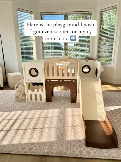 I wish I got this as a first birthday gift because my baby loves to climb! It’s small enough to fit inside and you can use this outside! #babyplayideas #babyplay #toddlerplay #toddlerplayground #toddlermom 