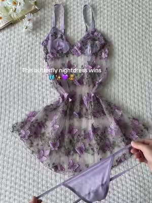 Sooo beautiful!!! This butterfly nightdress wins  #dress #nightgown #minidress #TikTokshopbacktoschool #spotlightfinds
