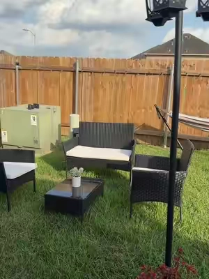 Juego de patio de 4 piezas super colonic #patio #patioset #patiodecor 