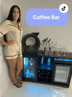 Vas a tener tu estación preferida con nevera por un súper precio #coffee #bar #fyp #parati #tiktokshopcreatorpicks 