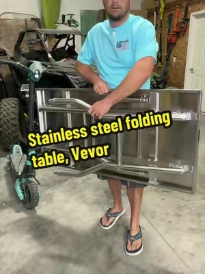 Folding Stainless Steel table!  [DealsForYouDays] VEVOR Folding Commercial Stainless Steel Prep Table - 48x24 In Drop Down Rectangular Kitchen Table Workstation with Undershelt300 Ibs Load Capacity for Home KitchenRestaurantDrop Down Table. #camp #vevortools #stainlesssteel #table #foldingtable @VEVOR Store 
