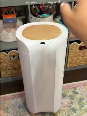 Wish we had found this one first 😫 @Jool Baby #joolbabydiaperpail #diaperpail #babyregistrymusthaves #joolbabysmartdiaperpail 