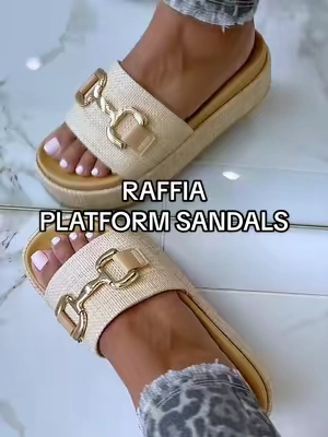 Raffia Platform Sandals!!  #raffiasandals #platformsandals #comfysandals #opentoesandals #tiktokshopsummersale @Coutgo @Coutgo Fashion 