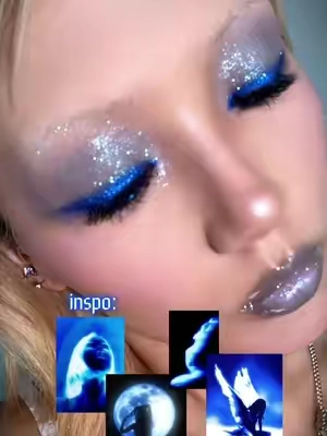 Blue makeup is having its moment. 🧚‍♀️✨ #KaleidosEyeliner in Miss Matrix  For brighter looking eyes, ethereal blue tones, and a jewel-like shimmer that shifts with every move. #bluemakeup #blueeyeliner #multichrome #blueglitter 