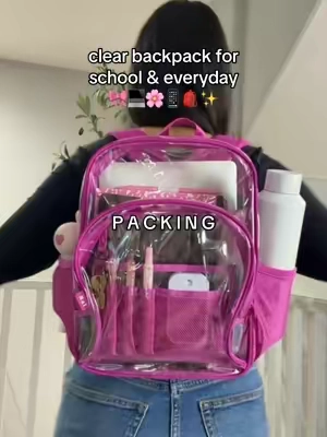 Fits my 13” laptop & 11” iPad 🤩💻 Perfect for school or everyday 🌸 #irisandrainbow #backpack #minibackpack #clearbackpack #TikTokshopbacktoschool 