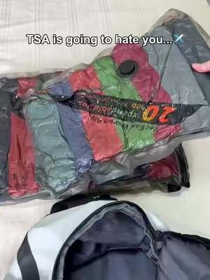 Why pay for extra bags when you can pack smarter?These vacuum seal bags +portable vacuum are a travel must have.More outfits ,less space ,and no overweight fees #TravelHacks  #DealsForYouDays #SummerWins #backtoschool #fallpick