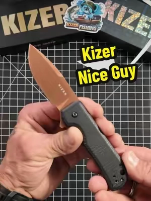 The Kizer Nice Guy is a compact EDC that punches above its price. With a 2.84" D2 steel blade, black Micarta handle, and eye-catching Sunset Metal PVD finish, it's comfortable in the hand, easy to carry, and ready for everyday tasks.  #EDC #KizerKnives #PocketKnife #EverydayCarry #TikTokShop