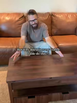 This might be the smartest coffee table I’ve seen.  #coffeetable #affordablefurniture #budgetfriendly 