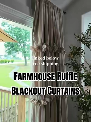 farmhouse ruffle blackout curtains #farmhousedecor #blackoutcurtains #bohovibe #homedecor #tiktokshophomefinds  